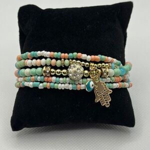 Brand New!! Beaded bracelet with charms bundle